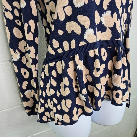 Anthropologie Moth animal print peplum ruffle waist sweater - Picture 12 of 13